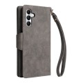 For Samsung Galaxy A05s Rivet Buckle 9 Cards 3-Fold Wallet Leather Phone Case(Grey)