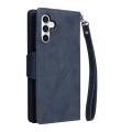 For Samsung Galaxy S23 FE 5G Rivet Buckle 9 Cards 3-Fold Wallet Leather Phone Case(Blue)