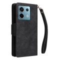 For Xiaomi Redmi Note 13 Pro 5G Rivet Buckle 9 Cards Three Fold Leather Phone Case(Black)