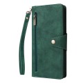 For Xiaomi Redmi Note 13 Pro 5G Rivet Buckle 9 Cards Three Fold Leather Phone Case(Green)