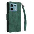 For Xiaomi Redmi Note 13 Pro 5G Rivet Buckle 9 Cards Three Fold Leather Phone Case(Green)