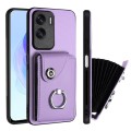 For Honor X50i / 90 Lite Organ Card Bag Ring Holder PU Phone Case(Purple)