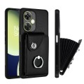 For OnePlus Nord CE 3 Lite Organ Card Bag Ring Holder PU Phone Case(Black)