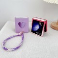 For Samsung Galaxy Z Flip5 5G DIY Luminous Bear Phone Case with Gradient Lanyard(Purple)
