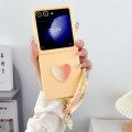 For Samsung Galaxy Z Flip5 5G DIY Luminous Bear Phone Case with Gradient Lanyard(Yellow)