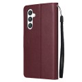 For Samsung Galaxy S24+ 5G 3-Card Slots Multifunctional Leather Phone Case(Wine Red)