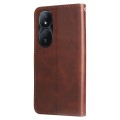 For Honor Play 50 Plus Fashion Calf Texture Zipper Leather Phone Case(Brown)