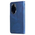 For Honor 100 Pro Fashion Calf Texture Zipper Leather Phone Case(Blue)
