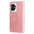 For Honor 100 Fashion Calf Texture Zipper Leather Phone Case(Rose Gold)