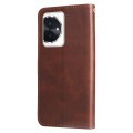 For Honor 100 Fashion Calf Texture Zipper Leather Phone Case(Brown)