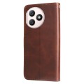 For Honor X50i+ Fashion Calf Texture Zipper Leather Phone Case(Brown)