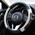 Super Fiber Leather Car Universal Anti-skid Steering Wheel Cover, Diameter: 38cm(Black White)