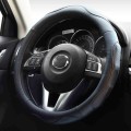 Super Fiber Leather Car Universal Anti-skid Steering Wheel Cover, Diameter: 38cm(Black)