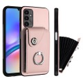 For Samsung Galaxy A05s 4G Organ Card Bag Ring Holder PU Phone Case(Pink)