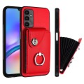 For Samsung Galaxy A05s 4G Organ Card Bag Ring Holder PU Phone Case(Red)