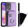 For Samsung Galaxy A13 4G Organ Card Bag Ring Holder PU Phone Case(Purple)