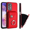 For Samsung Galaxy A13 4G Organ Card Bag Ring Holder PU Phone Case(Red)