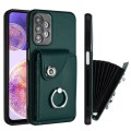 For Samsung Galaxy A13 4G Organ Card Bag Ring Holder PU Phone Case(Green)