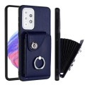 For Samsung Galaxy A33 5G Organ Card Bag Ring Holder PU Phone Case(Blue)