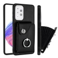 For Samsung Galaxy A33 5G Organ Card Bag Ring Holder PU Phone Case(Black)