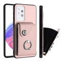 For Samsung Galaxy A33 5G Organ Card Bag Ring Holder PU Phone Case(Pink)