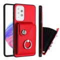 For Samsung Galaxy A33 5G Organ Card Bag Ring Holder PU Phone Case(Red)