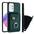 For Samsung Galaxy A33 5G Organ Card Bag Ring Holder PU Phone Case(Green)