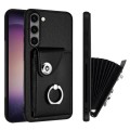 For Samsung Galaxy S23 5G Organ Card Bag Ring Holder PU Phone Case(Black)