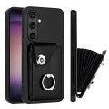 For Samsung Galaxy S24+ 5G Organ Card Bag Ring Holder PU Phone Case(Black)