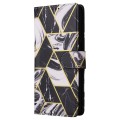For Samsung Galaxy A15 5G Marble Bronzing Stitching Leather Phone Case(Black)