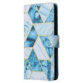 For Samsung Galaxy A15 5G Marble Bronzing Stitching Leather Phone Case(Blue)