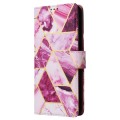 For Samsung Galaxy A15 5G Marble Bronzing Stitching Leather Phone Case(Purple)