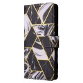 For Samsung Galaxy S24 Ultra 5G Marble Bronzing Stitching Leather Phone Case(Black)