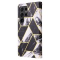 For Samsung Galaxy S24 Ultra 5G Marble Bronzing Stitching Leather Phone Case(Black)