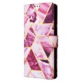 For Samsung Galaxy S24 Ultra 5G Marble Bronzing Stitching Leather Phone Case(Purple)