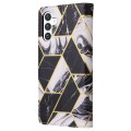 For Samsung Galaxy S24+ 5G Marble Bronzing Stitching Leather Phone Case(Black)