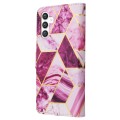 For Samsung Galaxy S24+ 5G Marble Bronzing Stitching Leather Phone Case(Purple)