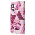 For Samsung Galaxy S24 5G Marble Bronzing Stitching Leather Phone Case(Purple)