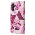 For Samsung Galaxy S23 FE 5G Marble Bronzing Stitching Leather Phone Case(Purple)