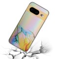 For Google Pixel 8 Laser Marble Pattern Clear TPU Phone Protective Case(Yellow)