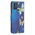For TCL 305 / 306 / 30 SE Colored Drawing Pattern Leather Phone Case(Gold Butterfly)