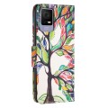 For TCL 405 Colored Drawing Pattern Leather Phone Case(Tree Life)