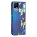 For TCL 405 Colored Drawing Pattern Leather Phone Case(Gold Butterfly)