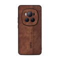 For Honor Magic6 Pro AZNS 3D Embossed Skin Feel Phone Case(Brown)