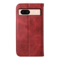 For Google Pixel 8a Cubic Grid Calf Texture Magnetic Leather Phone Case(Red)