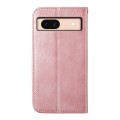 For Google Pixel 8a Cubic Grid Calf Texture Magnetic Leather Phone Case(Rose Gold)