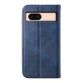 For Google Pixel 8a Cubic Grid Calf Texture Magnetic Leather Phone Case(Blue)