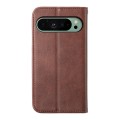 For Google Pixel 9 Cubic Grid Calf Texture Magnetic Leather Phone Case(Brown)