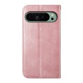 For Google Pixel 9 Cubic Grid Calf Texture Magnetic Leather Phone Case(Rose Gold)