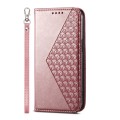 For Google Pixel 9 Pro Cubic Grid Calf Texture Magnetic Leather Phone Case(Rose Gold)